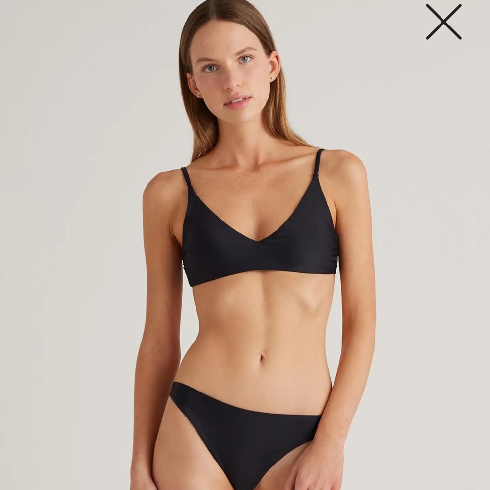 Quince Black Triangle Bikini Top